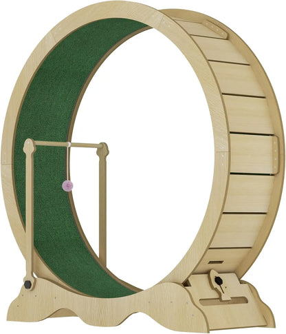 Quiet Indoor Cat Exercise Wheel – 43 Inch Cat Treadmill with Removable Carpet Running Surface