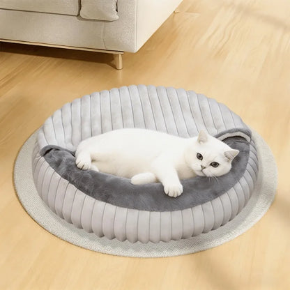 Plush Rabbit-Style Pet Bed with Cozy Blanket for Cats & Dogs