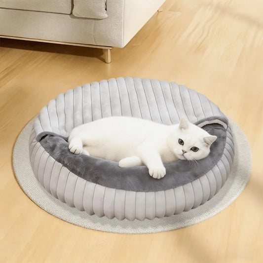 Plush Rabbit-Style Pet Bed with Cozy Blanket for Cats & Dogs