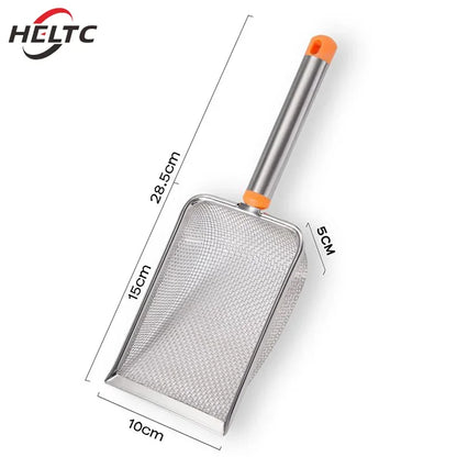 Stainless Steel Fine Mesh Cat Litter Scoop – Easy-Clean Non-Stick Shovel with Comfortable Grip