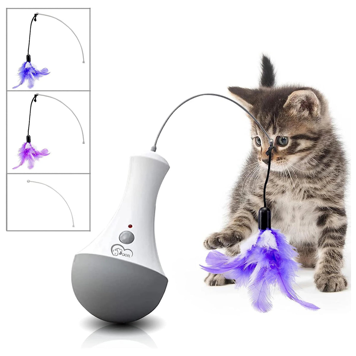 DOEL Automatic Interactive Cat Feather Toy – Fun Teaser Toy for Indoor Cats & Kittens