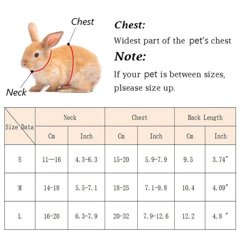Breathable Mesh Harness & Leash Set for Small Pets – Rabbits, Guinea Pigs, Ferrets & Cats