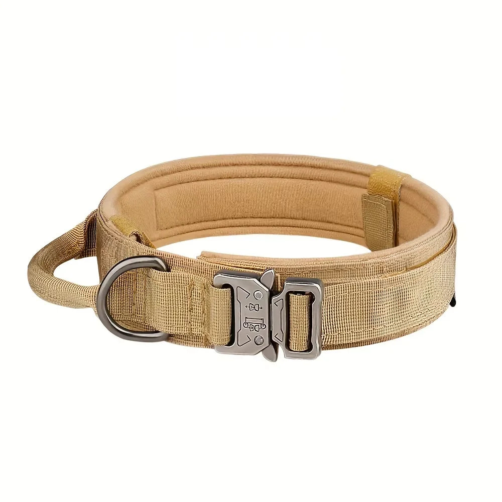 Adjustable Tactical Dog Collar & Leash Set with Control Handle for Small to Large Dogs