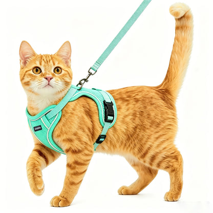 Anti-Escape Cat Harness & Leash Set – Soft Adjustable Vest for Walking & Travel