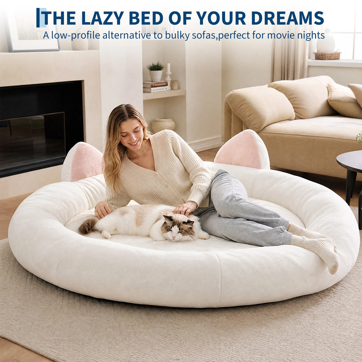 XXL Orthopedic Memory Foam Dog Bed with Thick Cushion & Supportive Bolsters for Large & Senior Dogs
