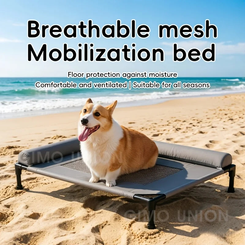 Elevated Dog Bed with Removable Washable Cover – Indoor & Outdoor Use for Medium & Large Dogs