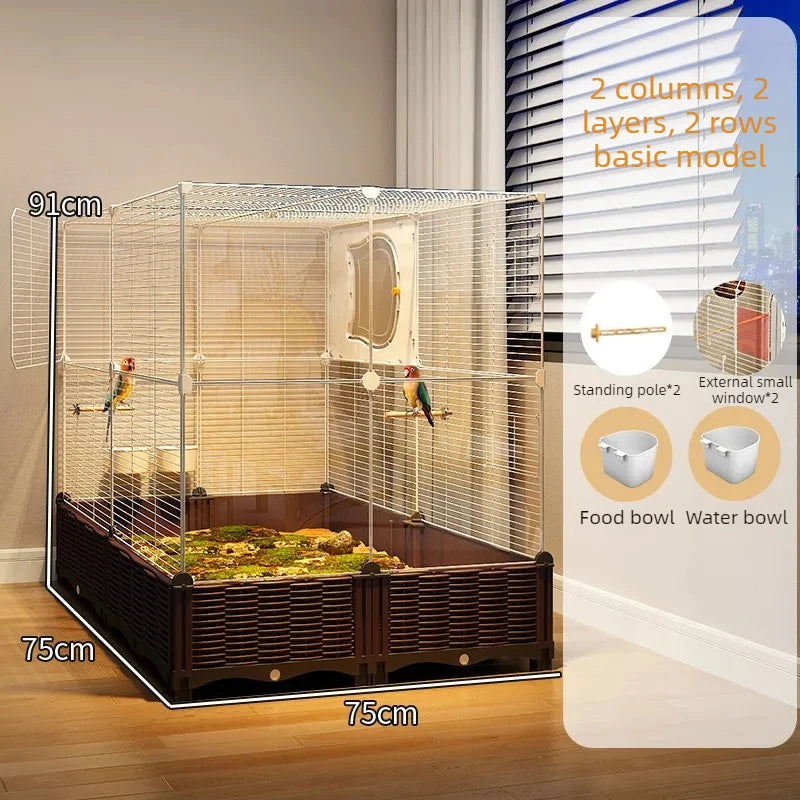 Large Stainless Steel Bird Cage for Goldfinches, Canaries, Cockatiels & Small Parrots – Durable Indoor Aviary