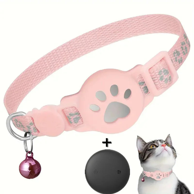 Reflective Cat Tracker Collar with Breakaway Buckle – Waterproof Anti-Lost Safety Collar