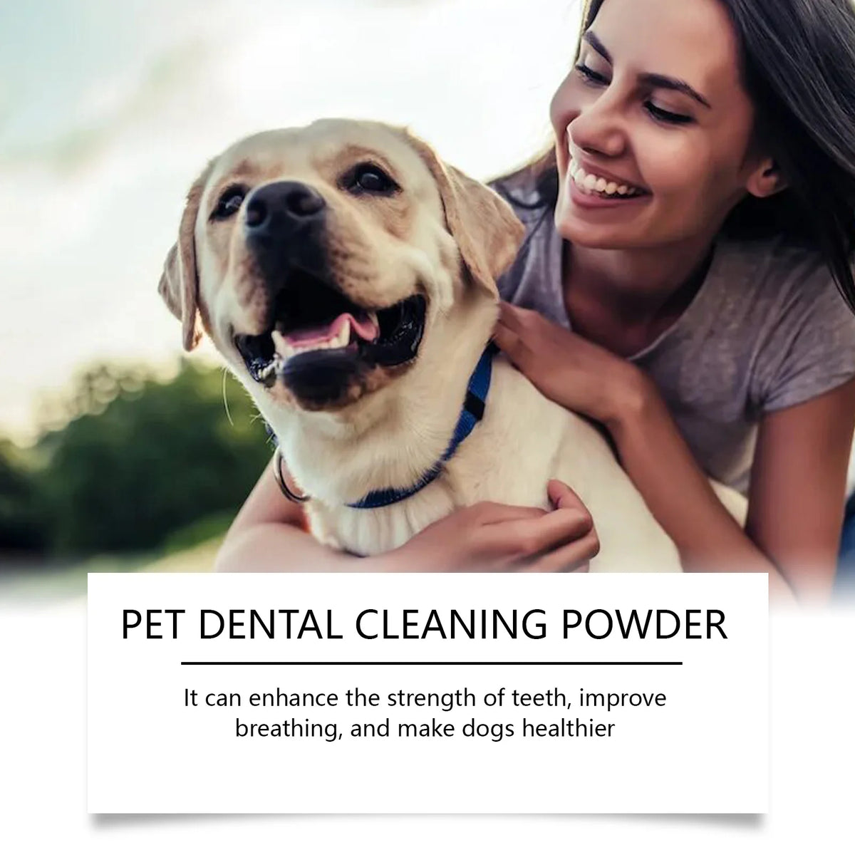 Dog & Cat Dental Care Powder – Oral Hygiene Food Topper for Fresh Breath & Plaque Control