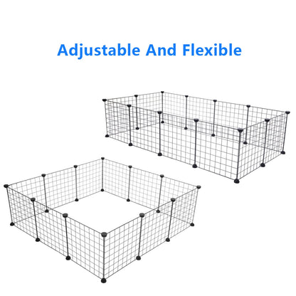 Portable Metal Wire Small Animal Playpen & Exercise Enclosure for Rabbits, Guinea Pigs & Small Pets