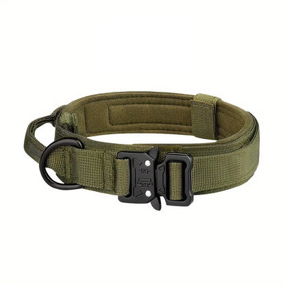 Adjustable Tactical Dog Collar & Leash Set with Control Handle for Small to Large Dogs