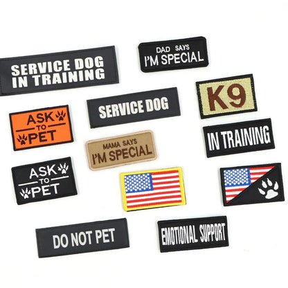 Tactical Dog Harness, Collar & Leash Set with Pouches and Patches