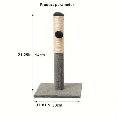 Gray Natural Sisal Cat Scratching Post with Toy Ball