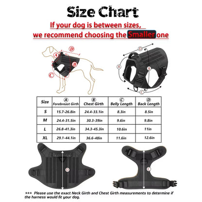 Tactical Dog Harness, Collar & Leash Set with Pouches and Patches