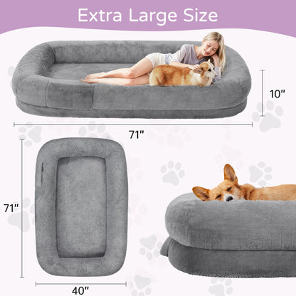Oversized Human Dog Bed for Adults – Cozy Orthopedic Floor Lounger with Removable Cover