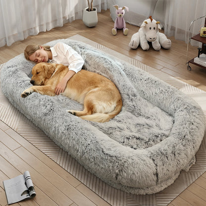 Oversized Human Dog Bed for Adults – Cozy Orthopedic Floor Lounger with Removable Cover