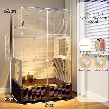 Large Stainless Steel Bird Cage for Goldfinches, Canaries, Cockatiels & Small Parrots – Durable Indoor Aviary