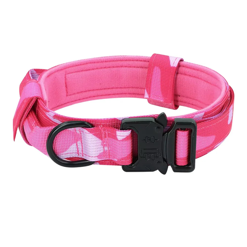 Adjustable Tactical Dog Collar & Leash Set with Control Handle for Small to Large Dogs