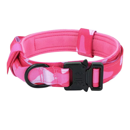 Adjustable Tactical Dog Collar & Leash Set with Control Handle for Small to Large Dogs