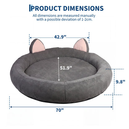 XXL Orthopedic Memory Foam Dog Bed with Thick Cushion & Supportive Bolsters for Large & Senior Dogs