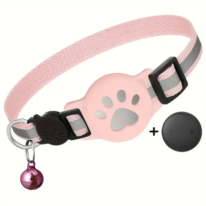Reflective Cat Tracker Collar with Breakaway Buckle – Waterproof Anti-Lost Safety Collar