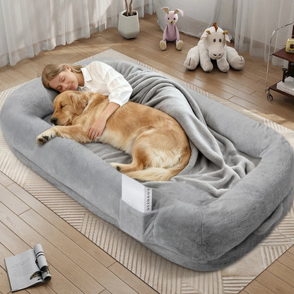 Oversized Human Dog Bed for Adults – Cozy Orthopedic Floor Lounger with Removable Cover
