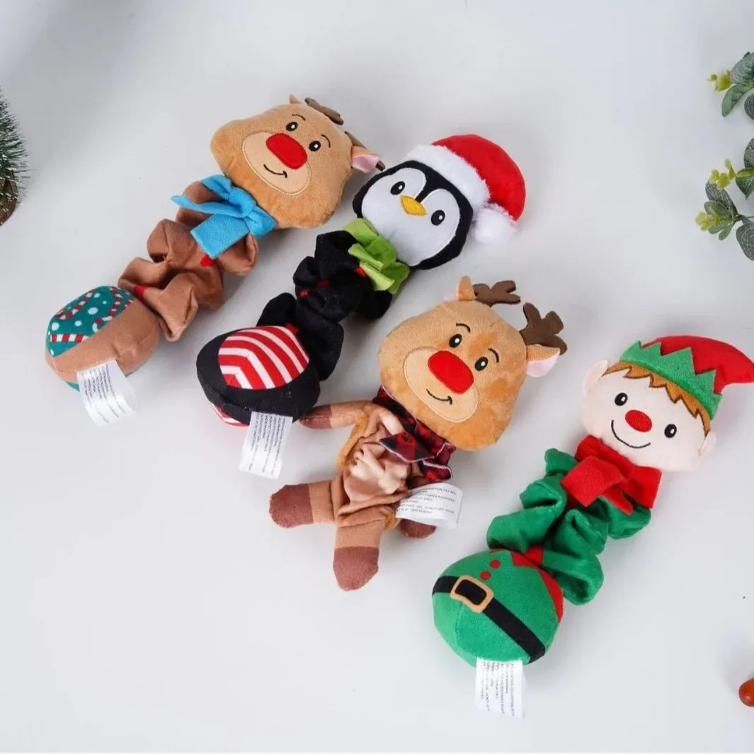 Christmas Elf Penguin Squeaky Dog Toy for Small & Medium Dogs and Puppies