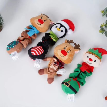 Christmas Elf Penguin Squeaky Dog Toy for Small & Medium Dogs and Puppies