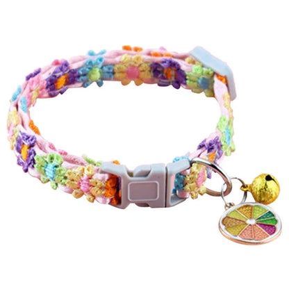 Colorful Pet Collar with Bell – Adjustable for Cats & Small Dogs