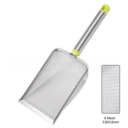 Stainless Steel Fine Mesh Cat Litter Scoop – Easy-Clean Non-Stick Shovel with Comfortable Grip