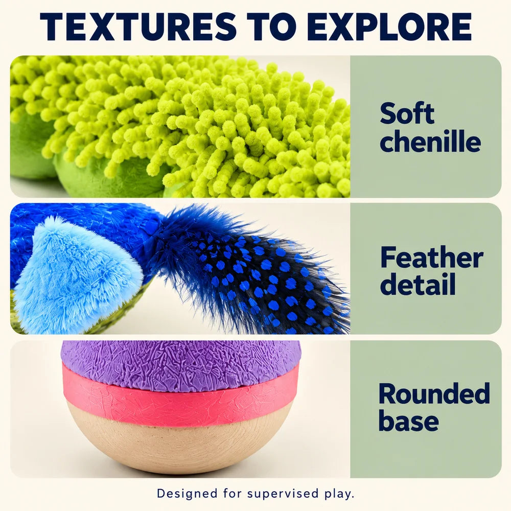 Zoe Interactive Cat Toy Set – Wobble Toy, Soft Caterpillar & Chirping Bird for Indoor Cats