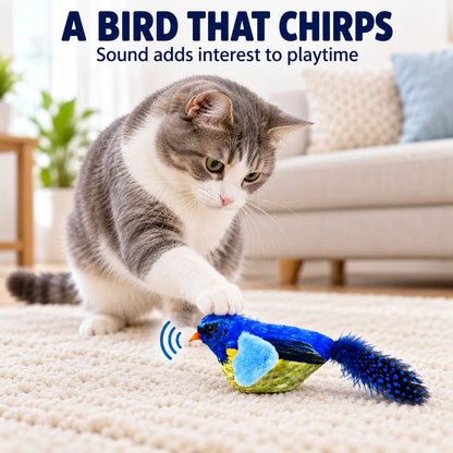 Zoe Interactive Cat Toy Set – Wobble Toy, Soft Caterpillar & Chirping Bird for Indoor Cats