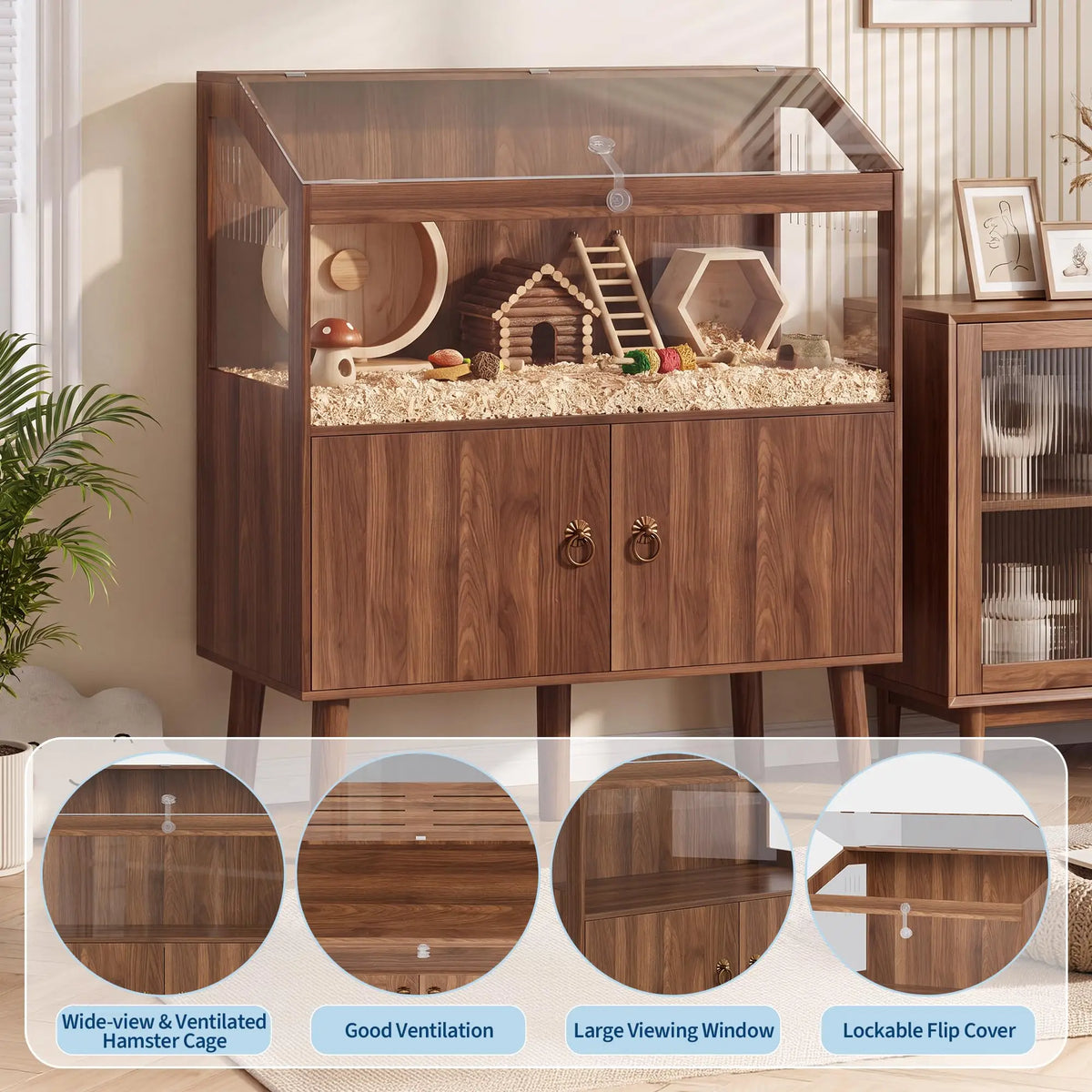 Large Small Animal Cage Wooden Storage Cabinet Enclosure