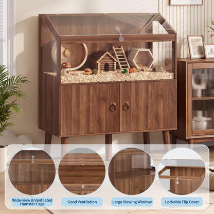 Large Small Animal Cage Wooden Storage Cabinet Enclosure