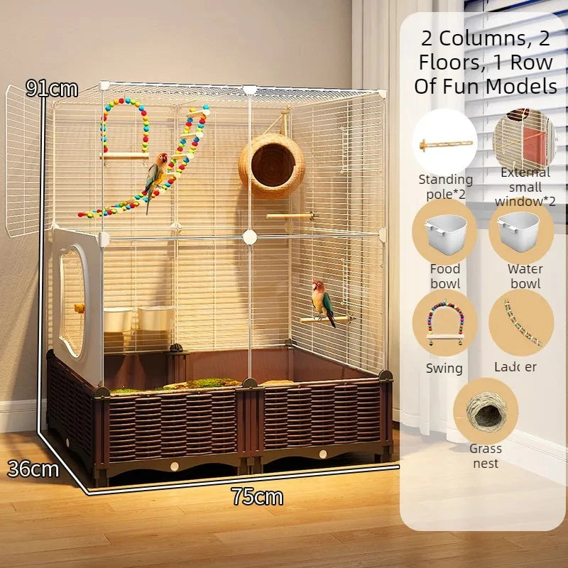Large Stainless Steel Bird Cage for Goldfinches, Canaries, Cockatiels & Small Parrots – Durable Indoor Aviary