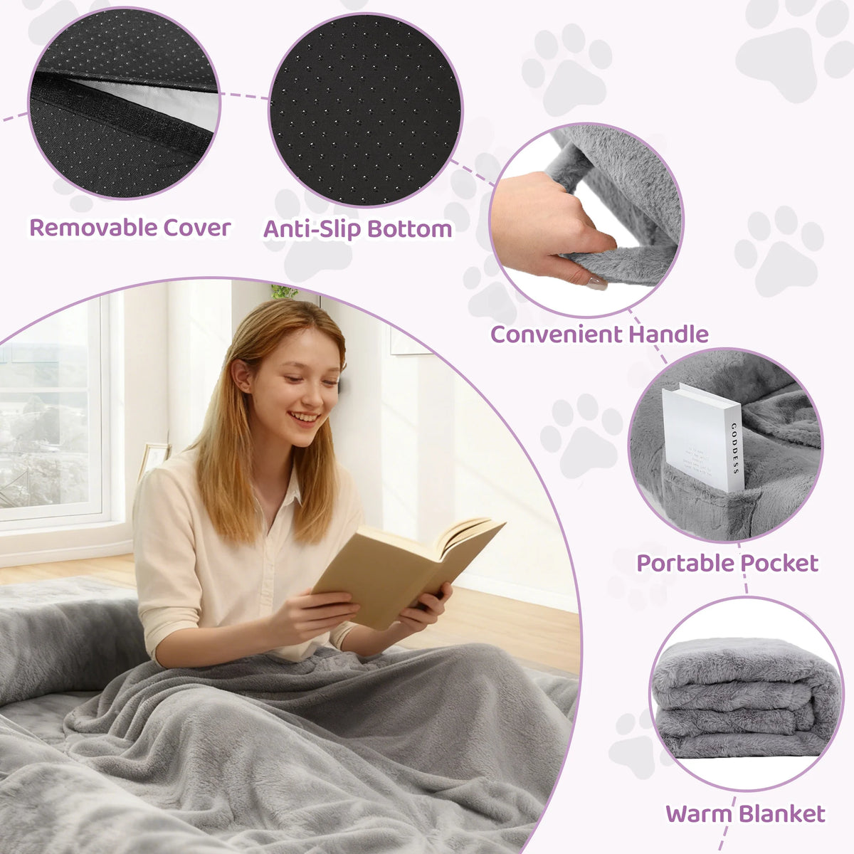 Oversized Human Dog Bed for Adults – Cozy Orthopedic Floor Lounger with Removable Cover