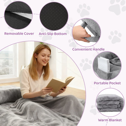 Oversized Human Dog Bed for Adults – Cozy Orthopedic Floor Lounger with Removable Cover