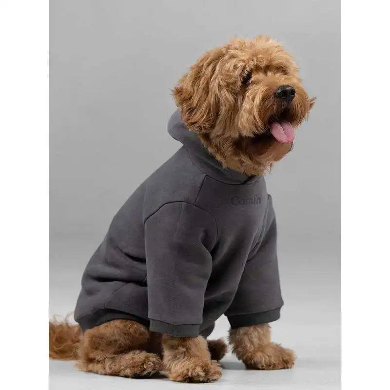 Cozy Winter Dog & Cat Hoodie with Paw Print Design and Leash Opening – Soft Pet Sweatshirt for Small to Large Dogs