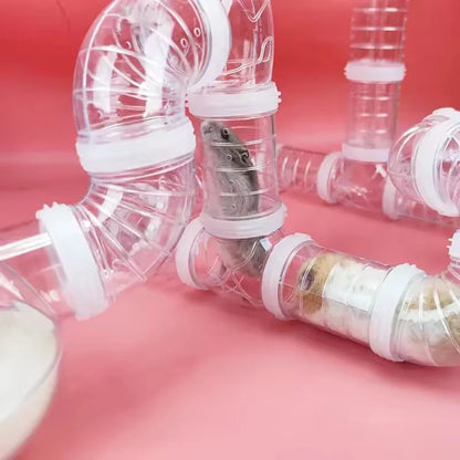 Hamster Cage Renovation External Pipeline Accessories, DIY Set Pipeline Tunnel Small Pet Supplies Toy