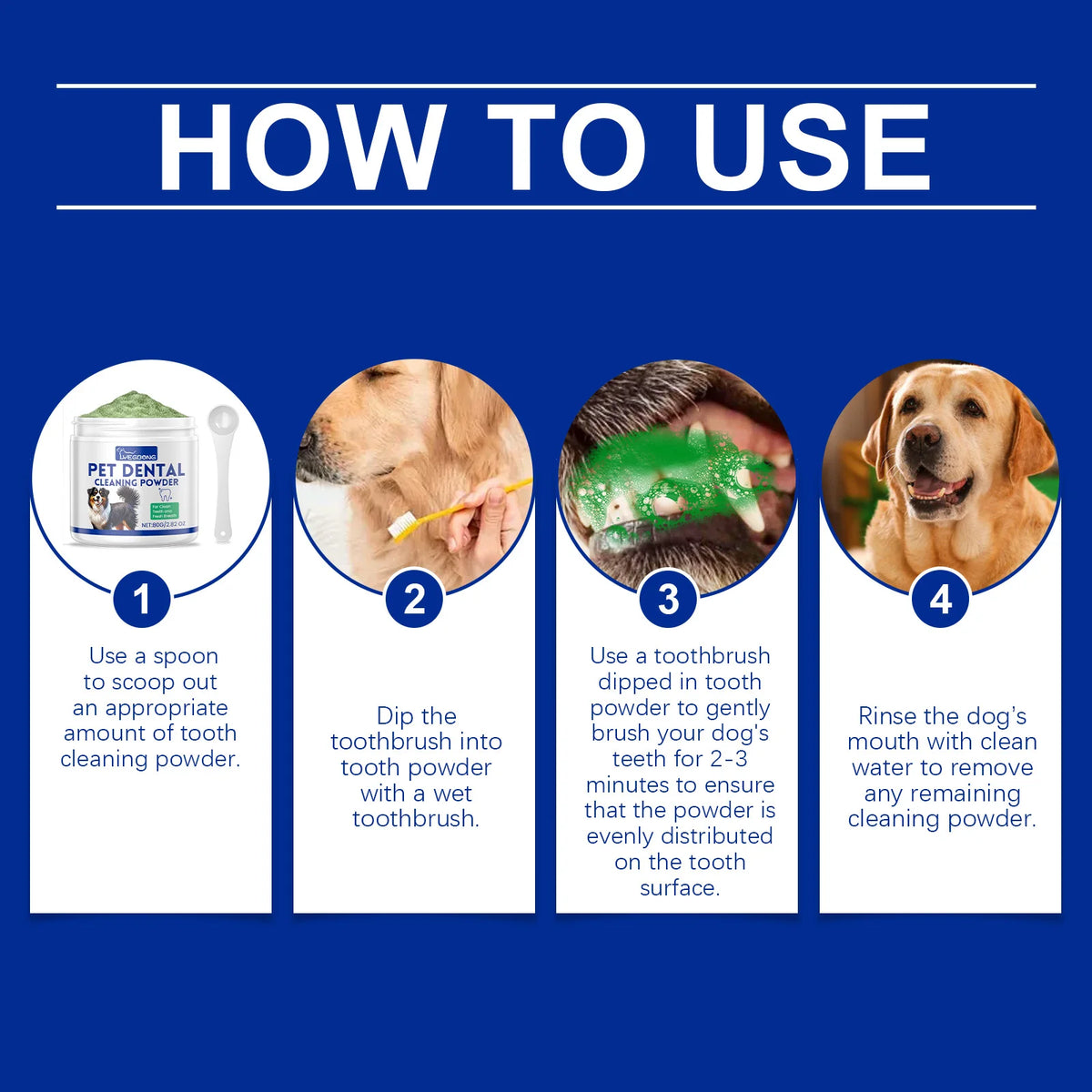 Dog & Cat Dental Care Powder – Oral Hygiene Food Topper for Fresh Breath & Plaque Control
