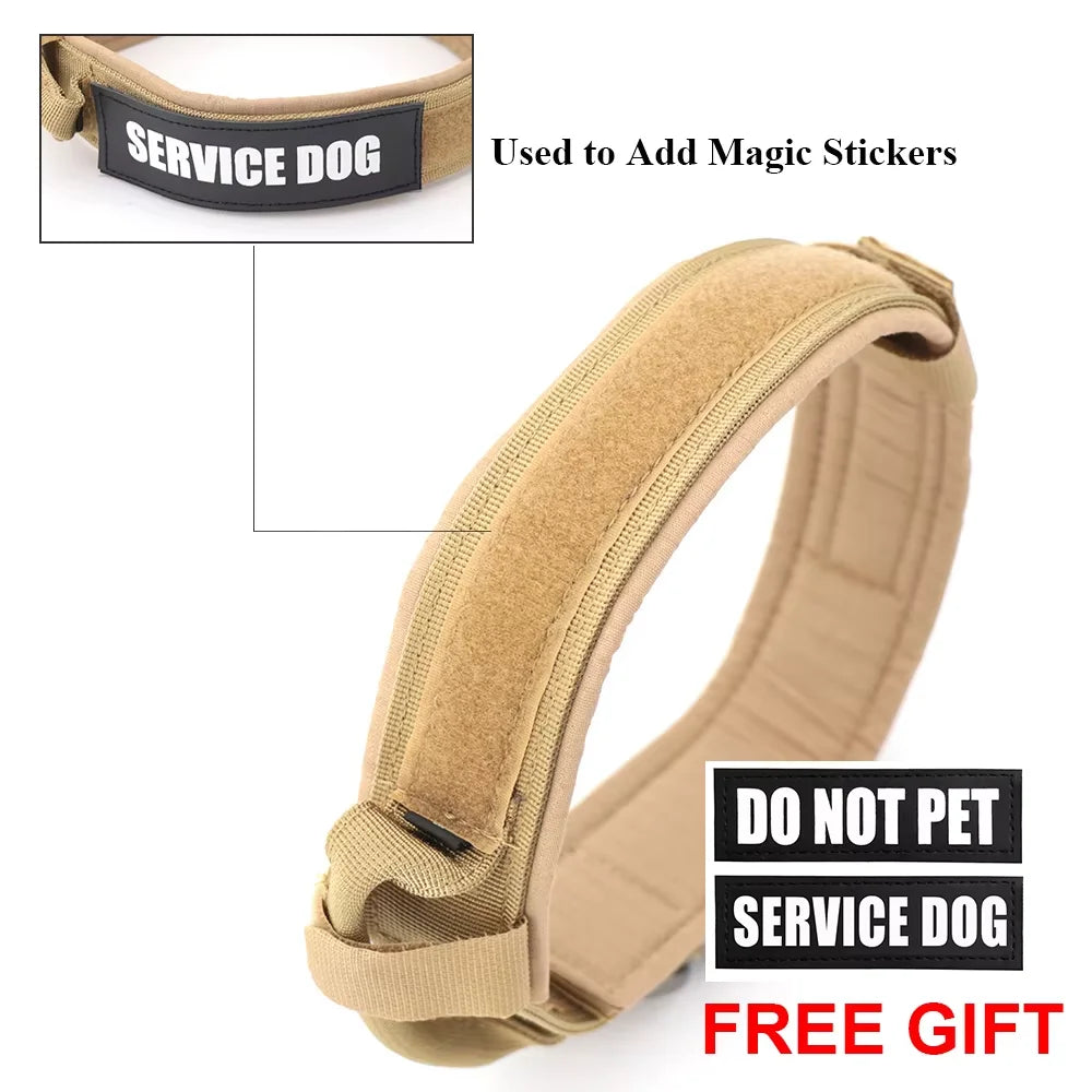 Adjustable Tactical Dog Collar & Leash Set with Control Handle for Small to Large Dogs