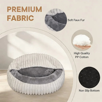 Plush Rabbit-Style Pet Bed with Cozy Blanket for Cats & Dogs