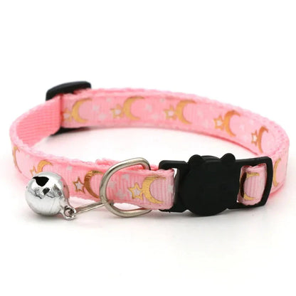 Colorful Pet Collar with Bell – Adjustable for Cats & Small Dogs