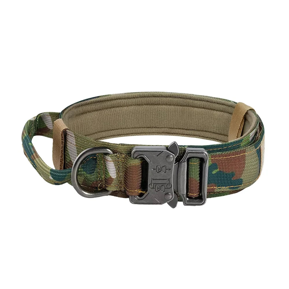 Adjustable Tactical Dog Collar & Leash Set with Control Handle for Small to Large Dogs