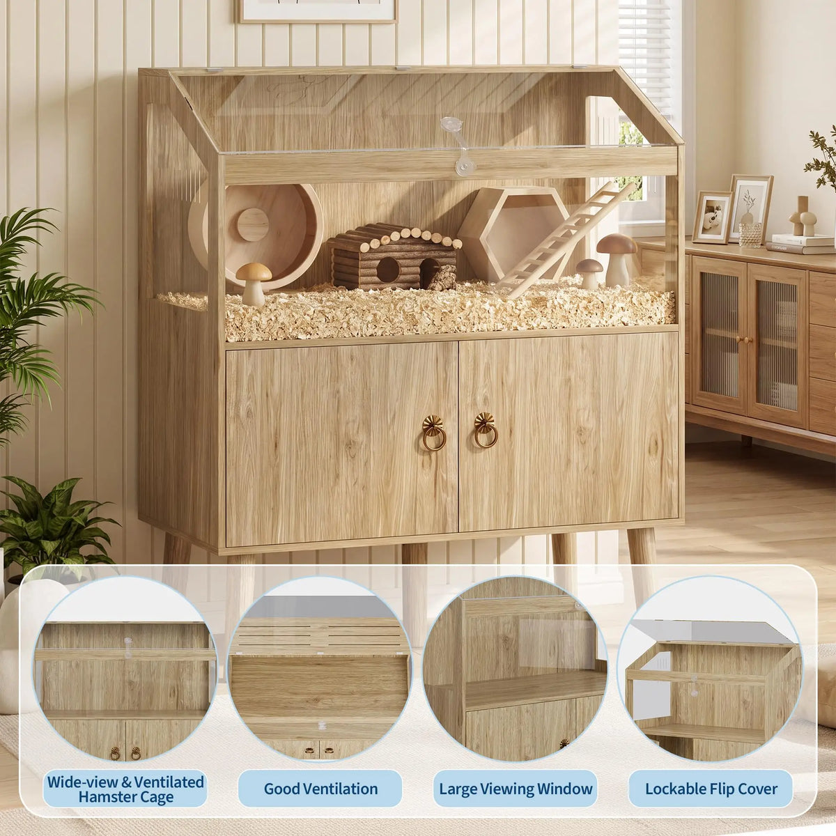Large Small Animal Cage Wooden Storage Cabinet Enclosure
