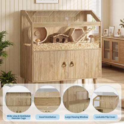 Large Small Animal Cage Wooden Storage Cabinet Enclosure