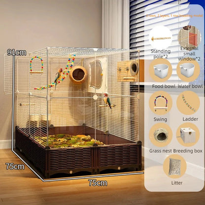 Large Stainless Steel Bird Cage for Goldfinches, Canaries, Cockatiels & Small Parrots – Durable Indoor Aviary