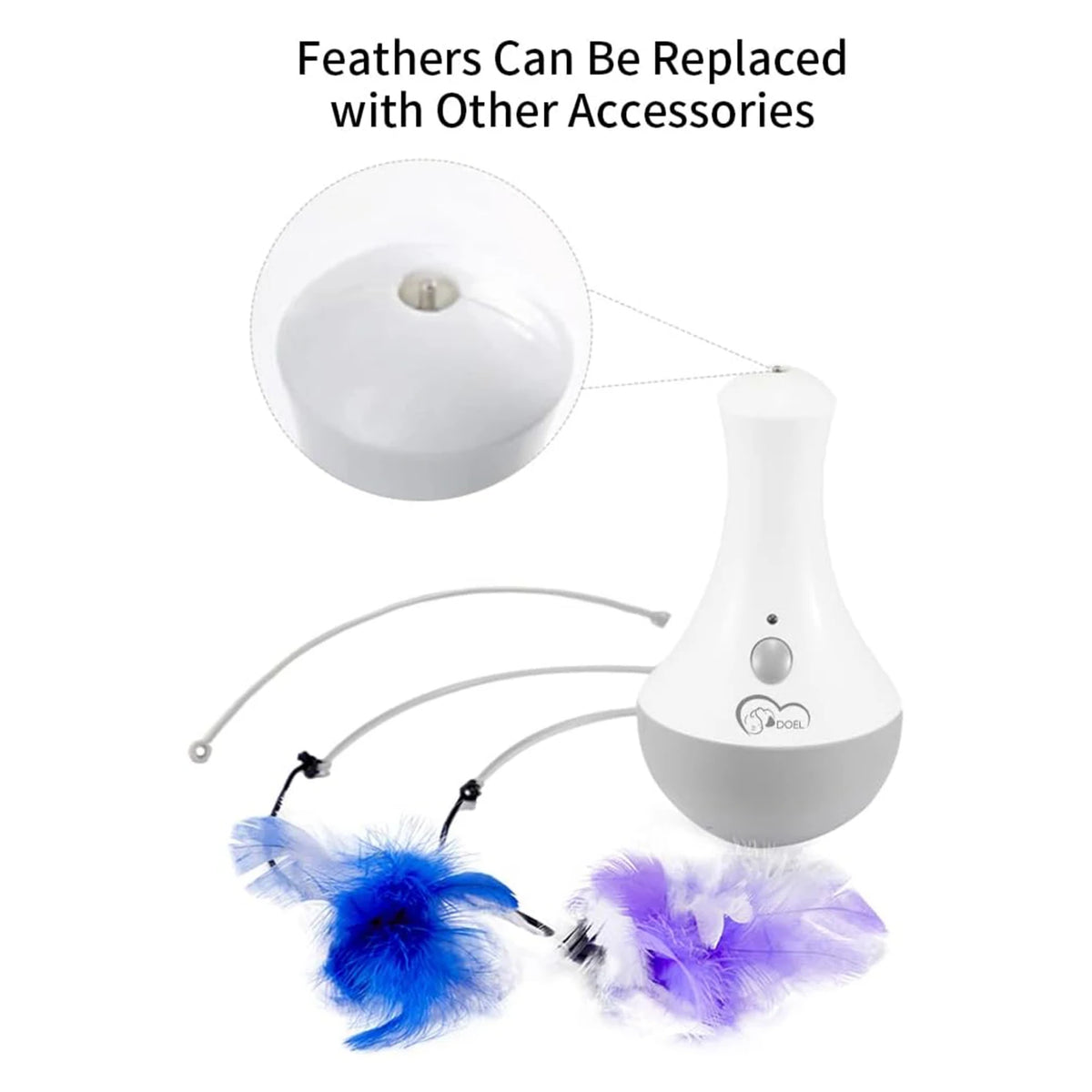 DOEL Automatic Interactive Cat Feather Toy – Fun Teaser Toy for Indoor Cats & Kittens