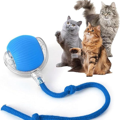 Cat Interactive Ball Toys, Automatic Rolling Ball For Kitten, Rechargeable Smart Pet Electric Toys With Teaser, Sensor Cat Ball Toy