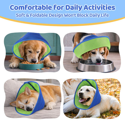 Soft Dog Cone Collar To Stop Licking After Surgery, Comfy Dog Cone Alternative For Large, Medium, Small Dogs, Cats, Adjustable Washable E-Collar For Spay Neuter Recovery And Neck Protection